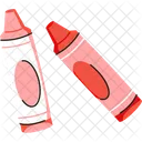 Giz De Cera Vermelho Educacao Ícone