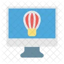 Parachute Balloon Monitor Icon