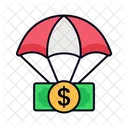 Parachute Money Filled Line Icon