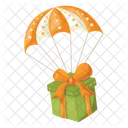 Parachute With Gift Gift Celebration Icon