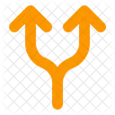 Parallel Crossroad Conjunction Separate Apart Direction Arrow Icon