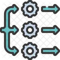 Parallel Process Icon - Download in Colored Outline Style