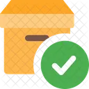 Parcel Check Verified Parcel Delivery Packaging Icon