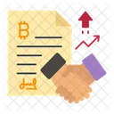 Acordo Bitcoin Negocios Ícone