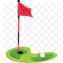 Golf Drapeau Balle Icône
