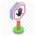 Pare O Aviso Pare O Roadbord Pare O Quadro Ícone