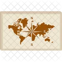 Arte De Parede Com Mapa Mundi Ícone