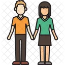 Pareja Mixta Tomados De La Mano Icon