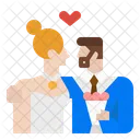 Pareja De Novios Casado Matrimonio Icono