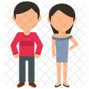 Pareja de estudiantes, vista de cuerpo entero  Icono