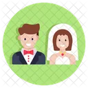 Pareja De Novios Conyuge Companero De Matrimonio Icono