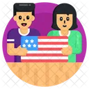 Personas Patrioticas Pareja Patriotica Conyuge Patriotico Icono