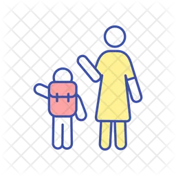 Parent seeing off child to school  Icon