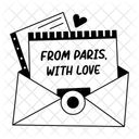 Paris Letter Mail Envelope Icon
