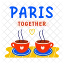 Paris Together Teacups Coffee Icon