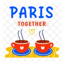 Paris Together Teacups Coffee Icon