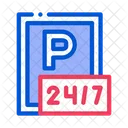 Parking 24 Hour Icon