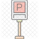 Parking Board Lineal Color Icon Icon