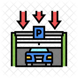 Car Parking Icon - Download In Colored Outline Style