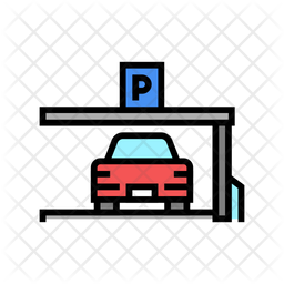 Car Parking Icon - Download In Colored Outline Style