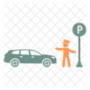Parking Worker Parking Car Icon