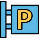 Parkplatz Parkinfo Parkschild Symbol