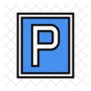 Parkplatz Farbe Offentlich Symbol