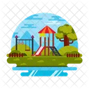 Paisaje de juegos infantiles  Icono