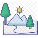 Icono De Relleno De Contorno De Parques Nacionales Iconos De Viajes Y Tours Icono