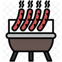 Parrilla de salchichas  Icono