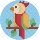 Parrot Bird Branch Of Tree Icon