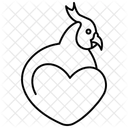 Parrot Love Animal Line Style Icon Symbol
