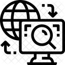 Partage mondial de données  Icône
