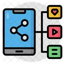 Partage Mobile Partage Dapplication Partage En Ligne Icône