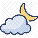 Partly Cloudy Night Moonlight Starry Icon