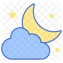 Partly Cloudy Night Moonnight Starry Icon