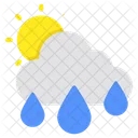 Partly Rainy Day Weather Forecast Overcast Icon