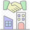 Partnership Building Lineal Color Icon Icon