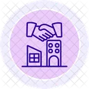 Partnership Building Line Icon Icon