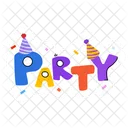 Party Letters Typography Icon