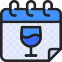 Party Party Schedule Wine Glass Icon