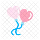 Party Balloons Heart Shape Decorative Balloons Icon