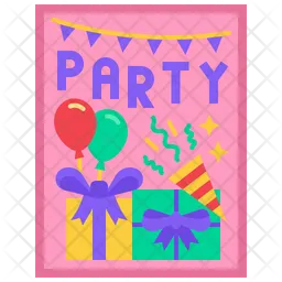 Party Invitation Card  Icon