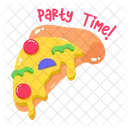 Party Time Pizza Slice Fast Food Icon
