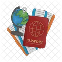 Pasaporte Viaje Visa Icono