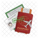 Pasaporte Viaje Visa Icono