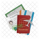 Pasaporte Viaje Visa Icono