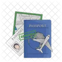 Pasaporte Viaje Visa Icono