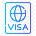 Pasaporte Visa Viaje Icono