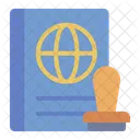 Pasaporte Documento Sello Icono